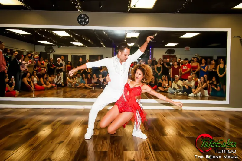 Dancers performing at a TaToSalsa event